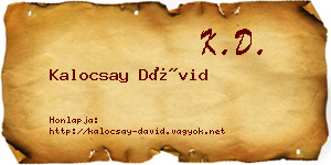 Kalocsay Dávid névjegykártya