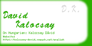david kalocsay business card
