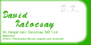 david kalocsay business card